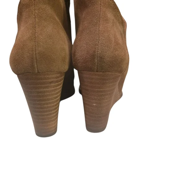 Lucky Brand Suede Yakeena Ankle Boots Wedge Sz 9.5 M - Picture 3 of 9